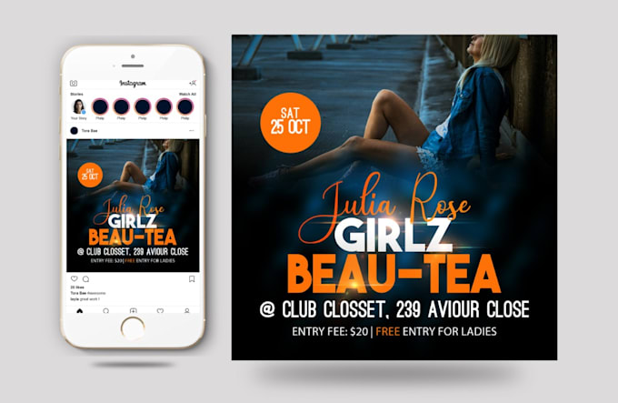 design a beautiful online fashion flyer or poster