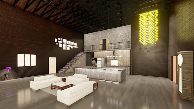 do interior design, exterior design and realistic 3d render