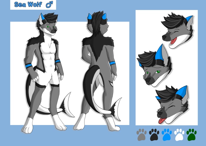 Create a fursona character reference sheets by Gunnigle | Fiverr