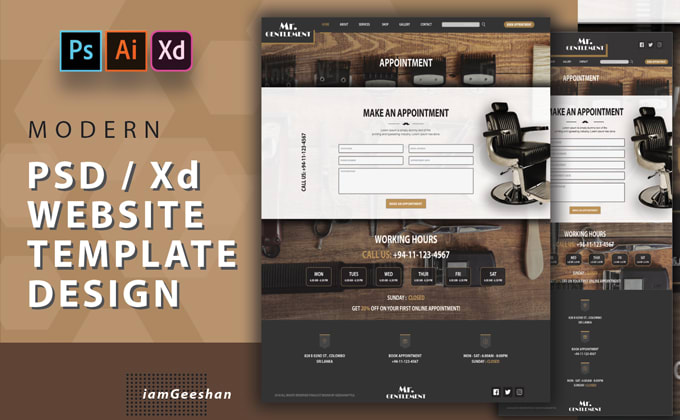 do web design, psd mockup, ui ux, website design or template or landing page