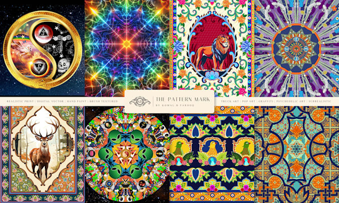 create truck art and psychedelic pop art illustration