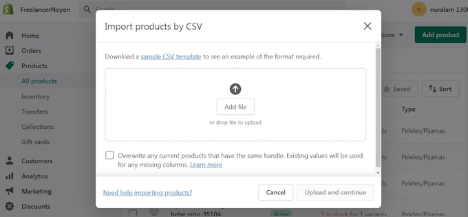 bulk import products to your shopify store using CSV files