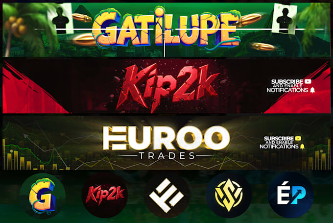 design a professional youtube banner and logo