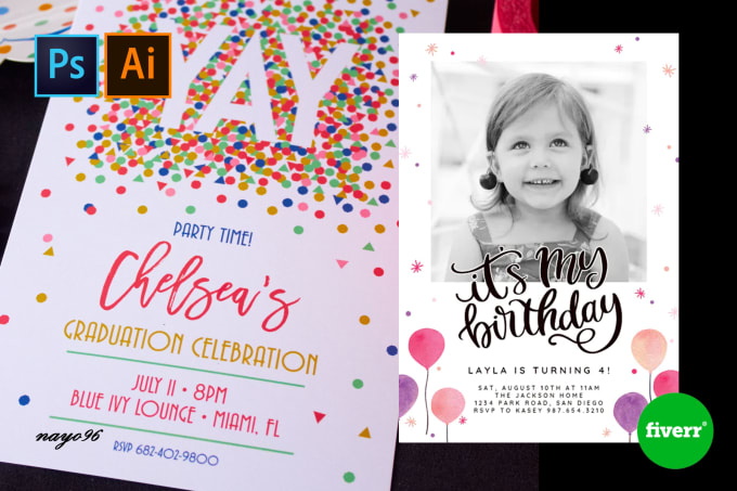 Design professional birthday invitations and greeting cards by Nayo96 ...