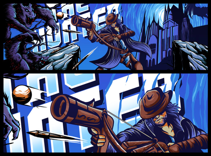 design ilustration  gaming banner youtube,or twitch banner