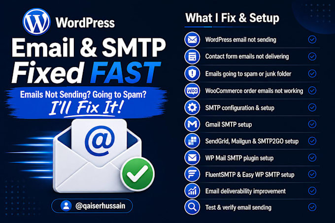 fix and setup wordpress email and SMTP settings