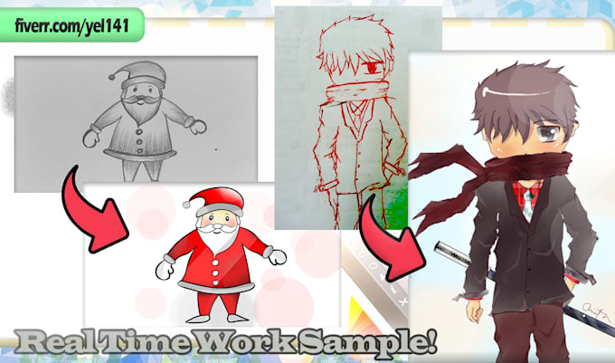 transform your simple drawing to digital art