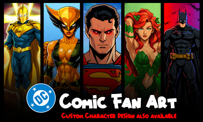 do custom superhero character design or fanart in my style
