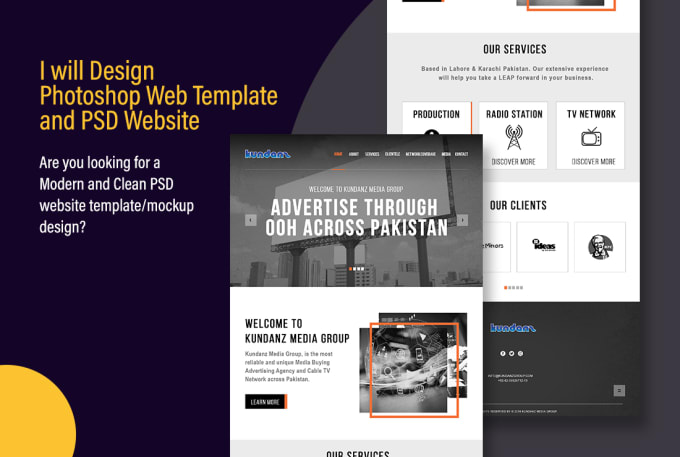 design photoshop web template and PSD website