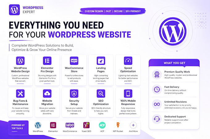 develop professional and responsive wordpress website design
