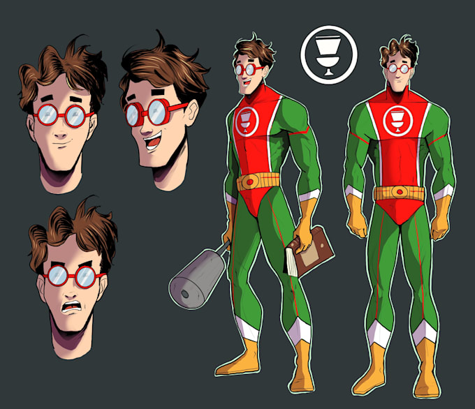 diseño de personajes, estilo comic
