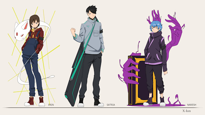 create anime style character design as your request
