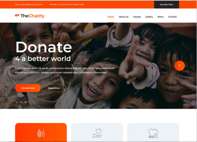 build ngo charity website for nonprofit charity donations