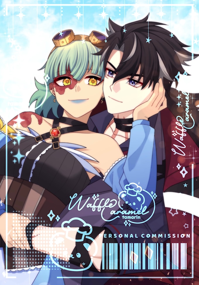 make genshin impact and honkai art for you
