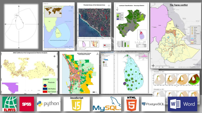 do gis remote sensing analysis, gis mapping using arcgis, qgis or arcgis pro