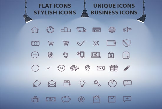 design custom unique icons set