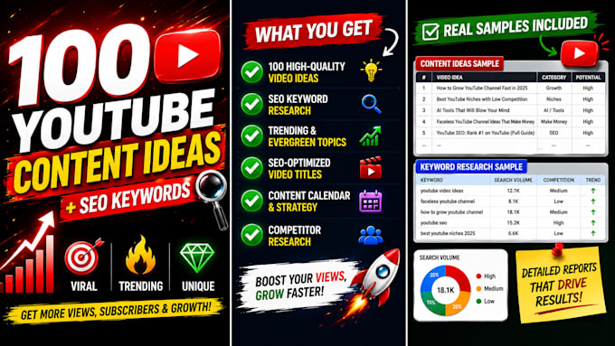 get killer youtube content ideas and research for your channel planning