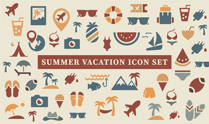 design flat icon set for web or app