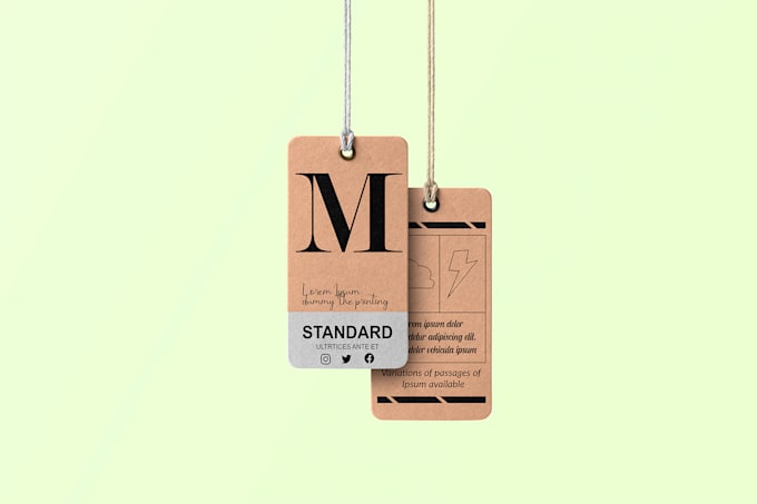 design care label hang tag wash and size label for apparel