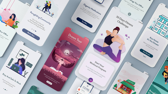 create flat vector illustration for web, apps and others