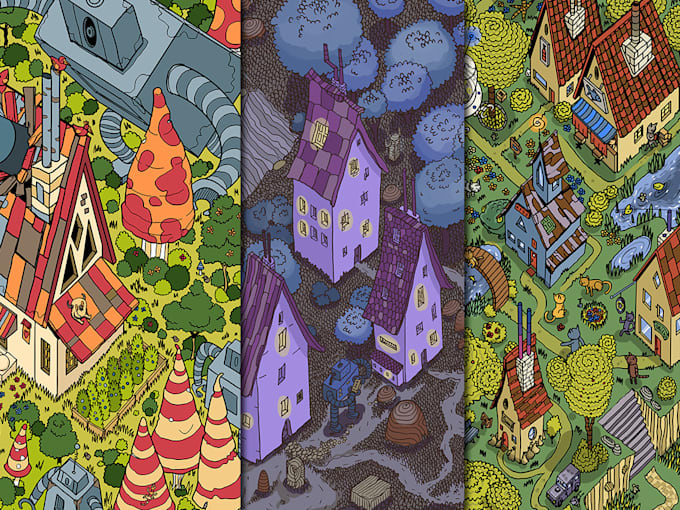 draw an isometric 2d location