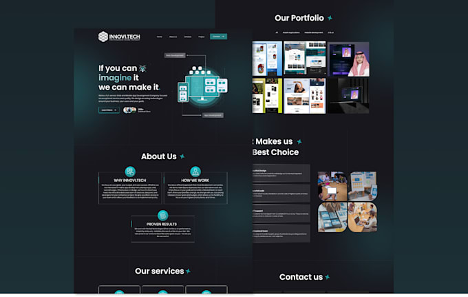 design a website landing page and html portfolio website