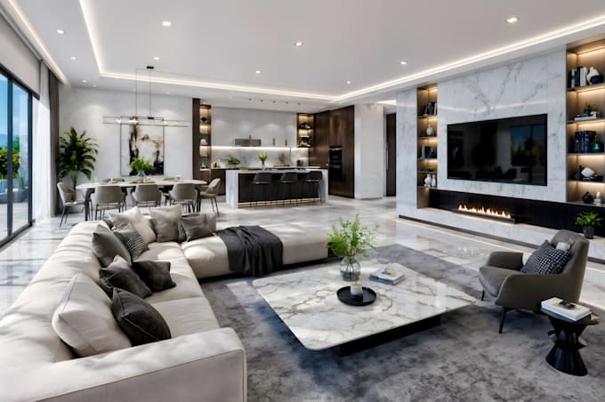 do interior design and realistic 3d rendering