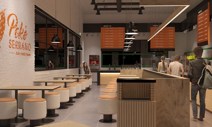 design café, restaurant, bar and lounge in 2d and 3d