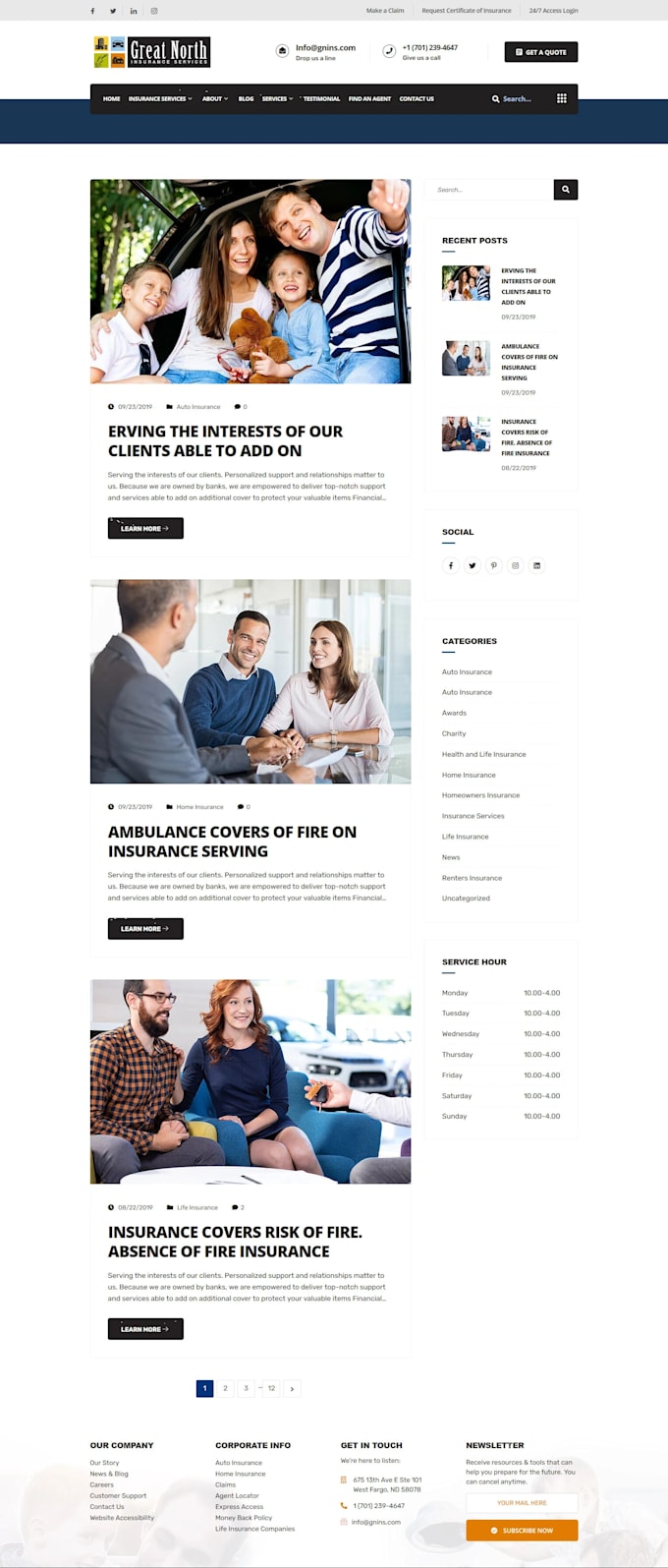create professional and responsive wordpress blog