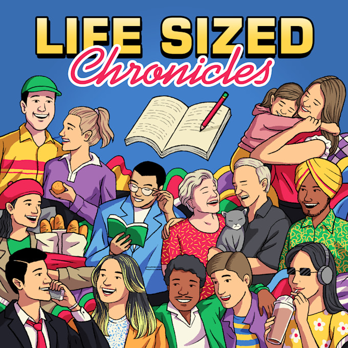 draw an illustrative podcast cover