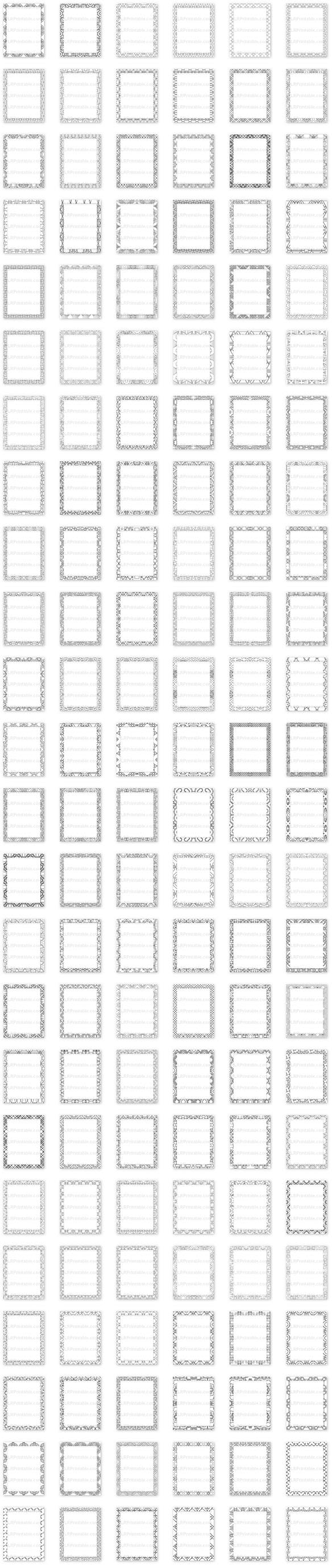 303 page borders for journal and activity book pages