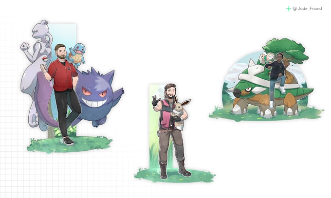 draw you anime style pokémon trainer