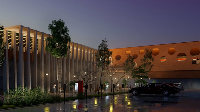 create detail commercial sketchup 3d model and render