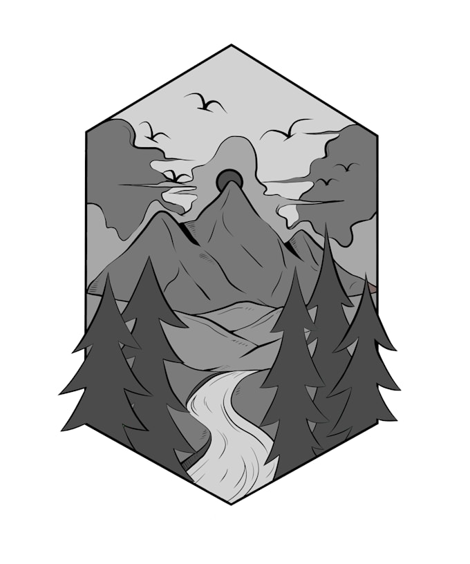 draw adventure t shirt design illustration