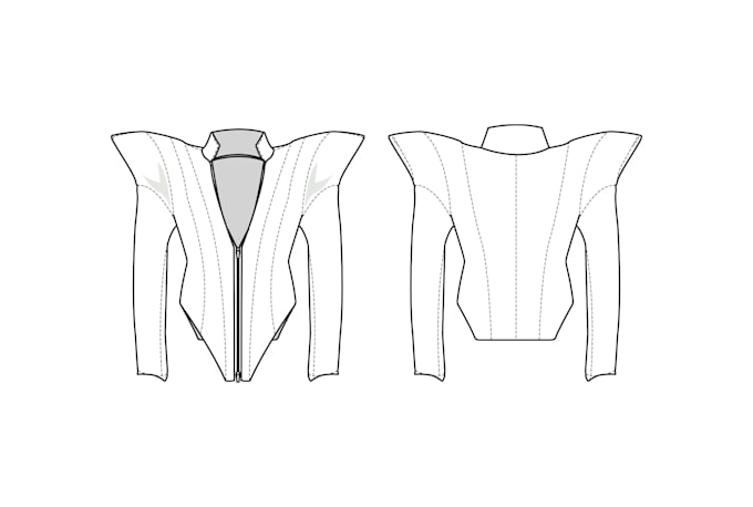 create professional technical flat fashion illustrations and cad drawings