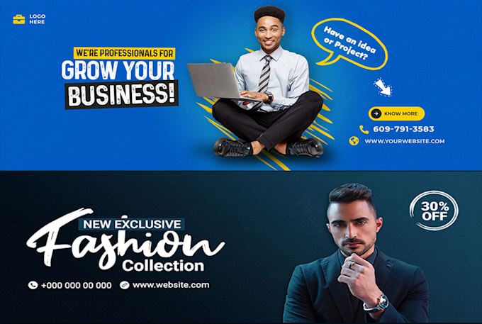 design an attractive facebook or twitter cover and logo