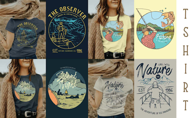 draw illustrated custom graphic tshirt design