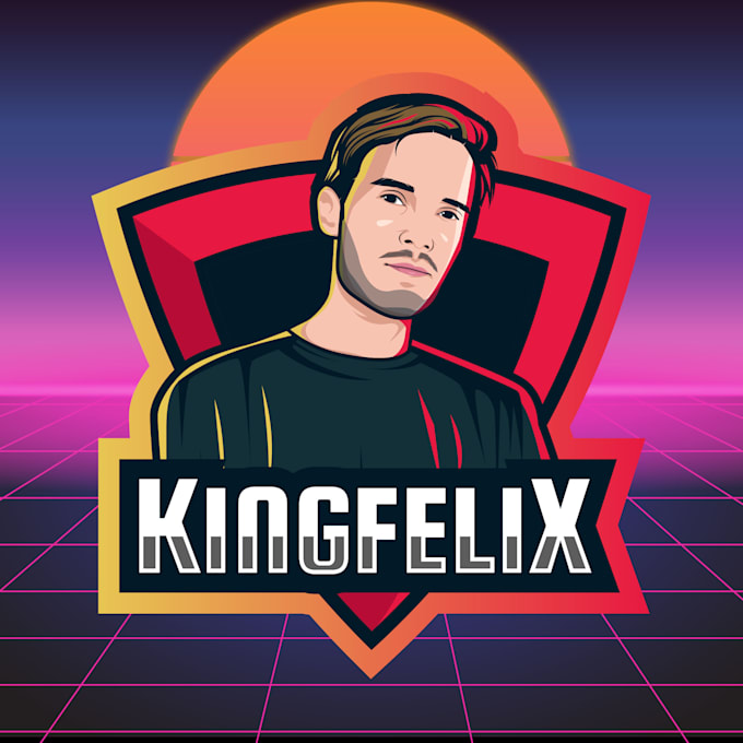 create awesome gaming logo for streamer with your cartoon