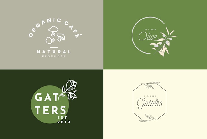 create botanical hand drawn logo design with source file