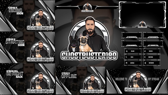 craft professional twitch logo, screens and overlays
