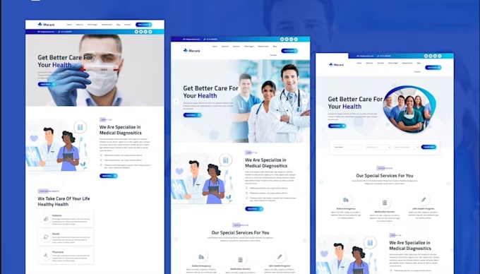 design medical, healthcare, dentist, doctor, hospital website