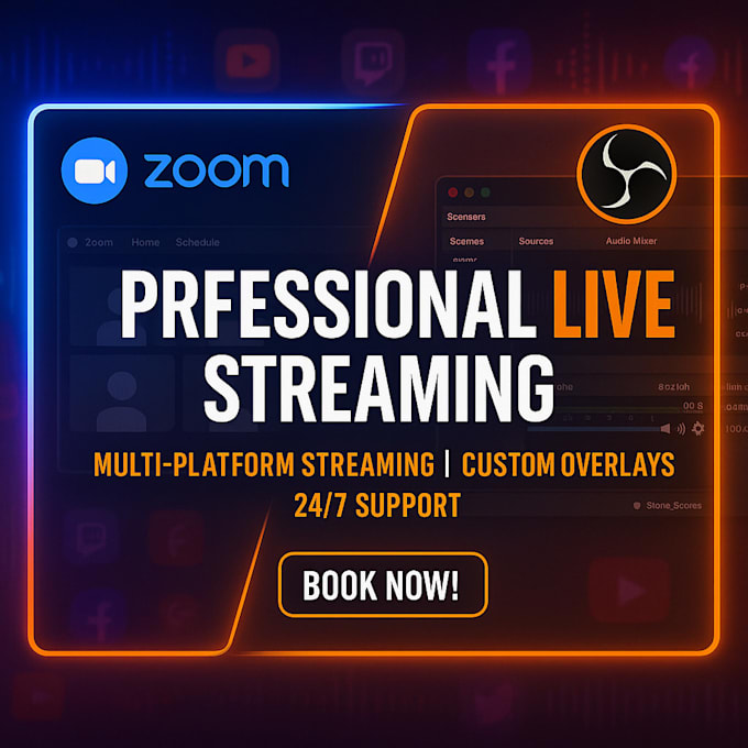 set up your live stream  and zoom with obs, streamlabs like a pro