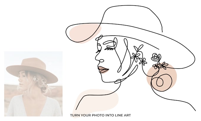 turn your photo into minimalist line art portrait illustration