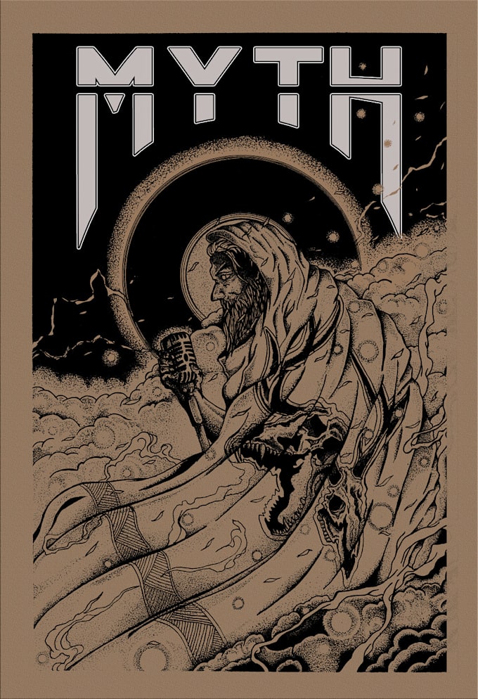 hand drawing classic art illustration dark and vintage