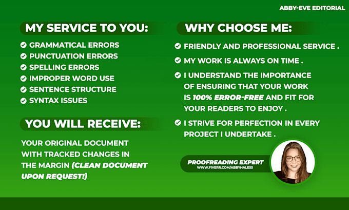 proofread your website to ensure perfect written english