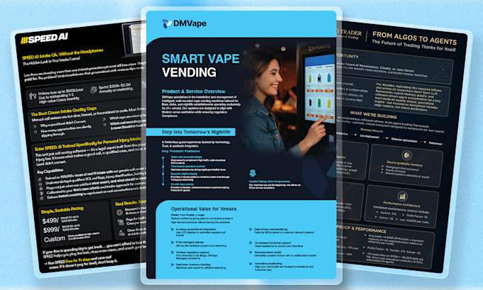 design condensed one pager, executive summary or pitch