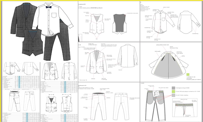 create professional fashion tech packs for clothing brands