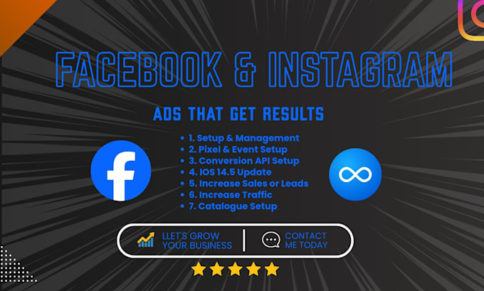 do shopify facebook ads, instagram ads for leads and sales