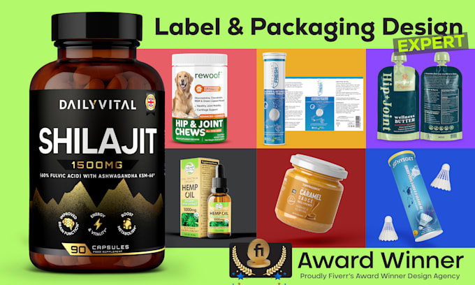 do product label design, supplement label and packaging box design
