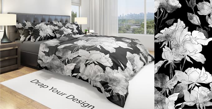 create realistic bedding mockups and textile design